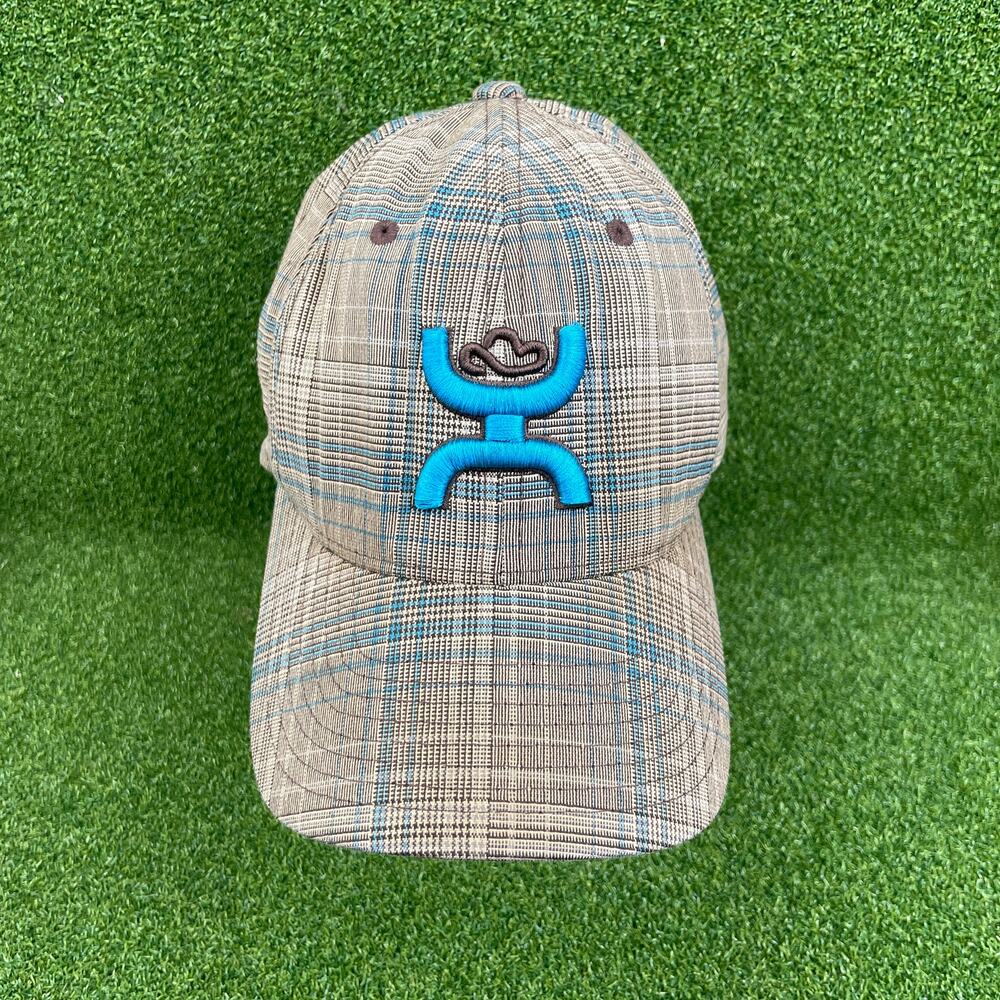 Hooey Gray Blue Plaid Flexfit Baseball Cap S-M
